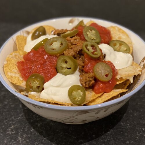 A bowl of nachos